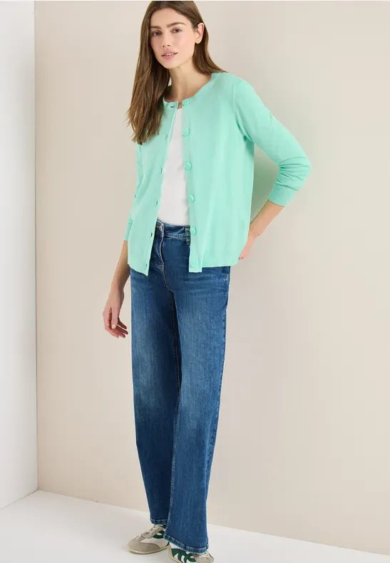 Basic Cardigan mit Rundhals