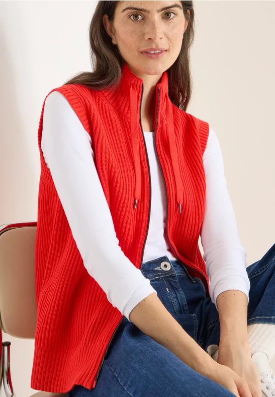 Strukturweste mit Zipper
