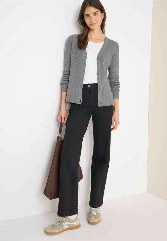 Cardigan in Rippstruktur
