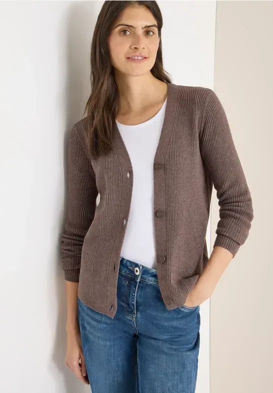 Cardigan in Rippstruktur