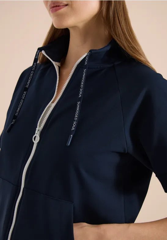 Kurzarm Sweatjacke mit Zipper