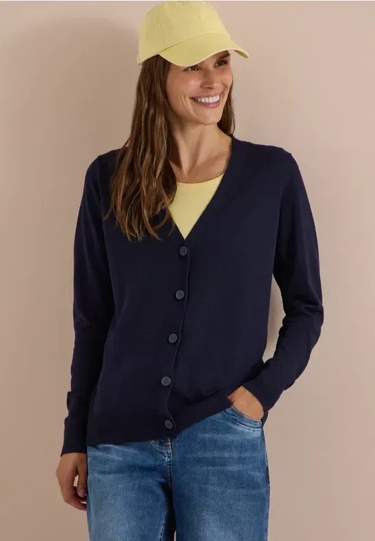 Cardigan mit V-Neck und Knopfleiste