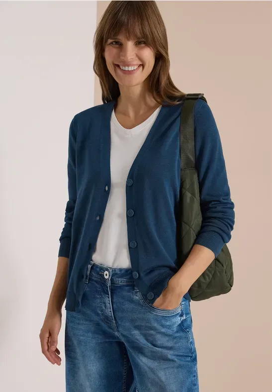 Cardigan mit V-Neck und Knopfleiste