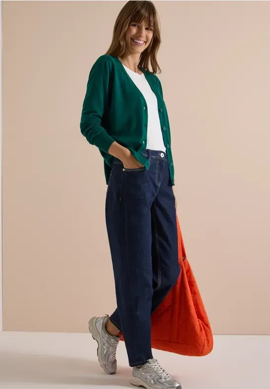 Cardigan mit V-Neck und Knopfleiste