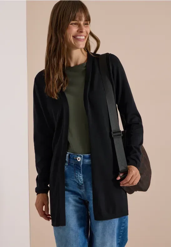 Offener Cardigan in langer Passform
