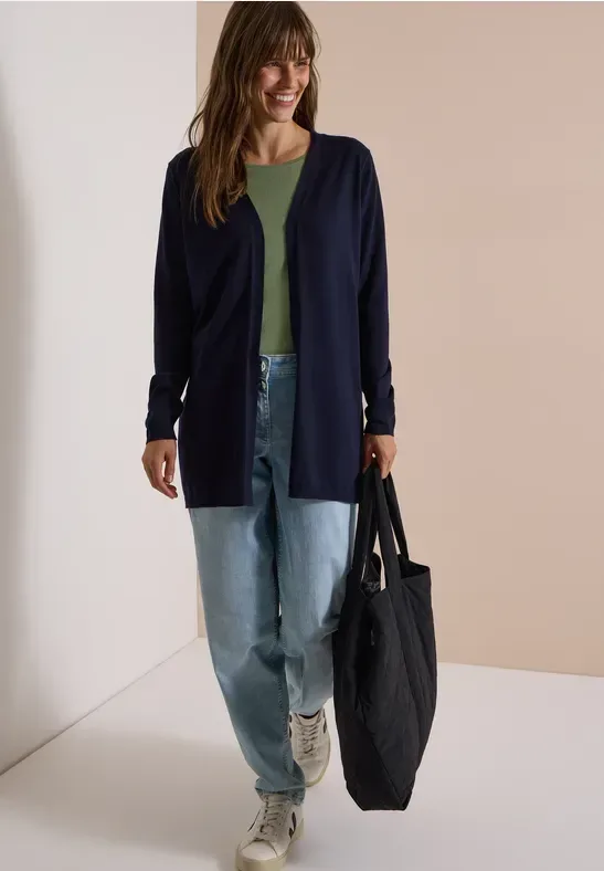 Offener Cardigan in langer Passform