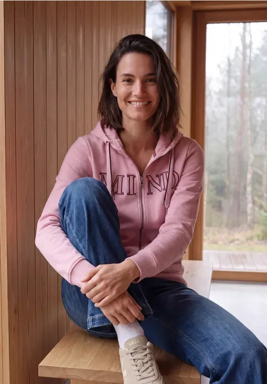 Sweatjacke mit Wording Artwork