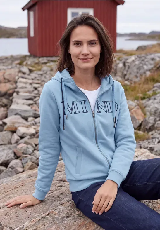 Sweatjacke mit Wording Artwork