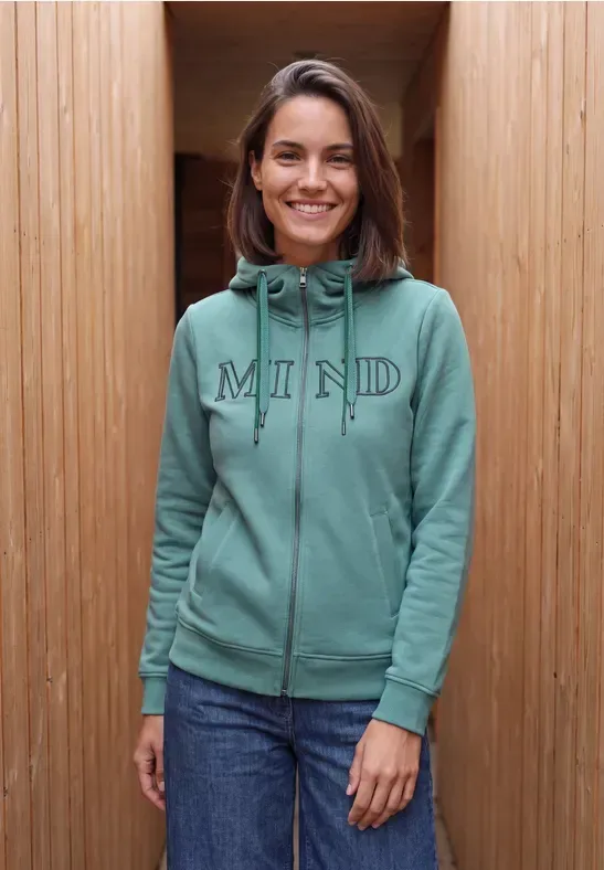 Sweatjacke mit Wording Artwork