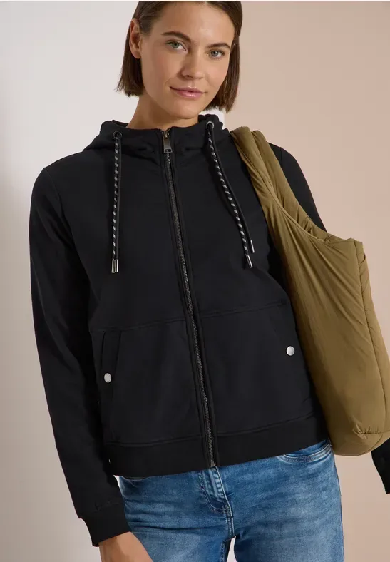 Sweatjacke mit Zipper und Kapuze