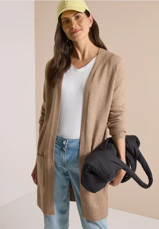 Langer Cardigan in offener Passform