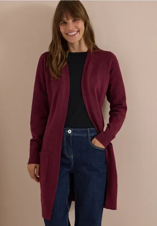 Langer Cardigan in offener Passform