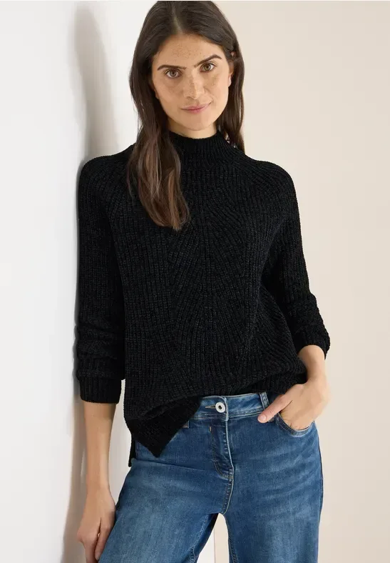 Cecil Stehkragenpullover mit feiner Struktur