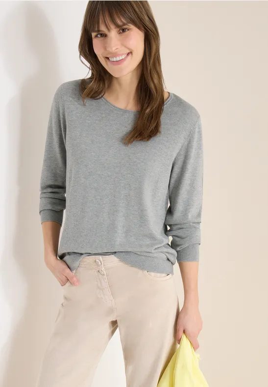 Langarm Pullover mit Rippdetail