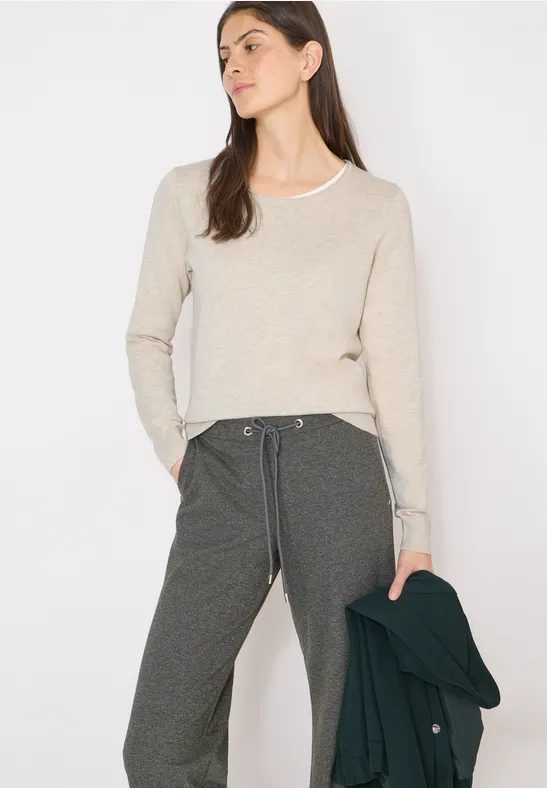 Langarm Pullover mit Rippdetail
