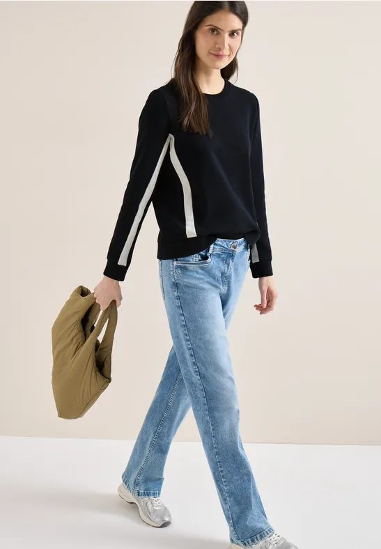 Sweatshirt mit Colorblock Details