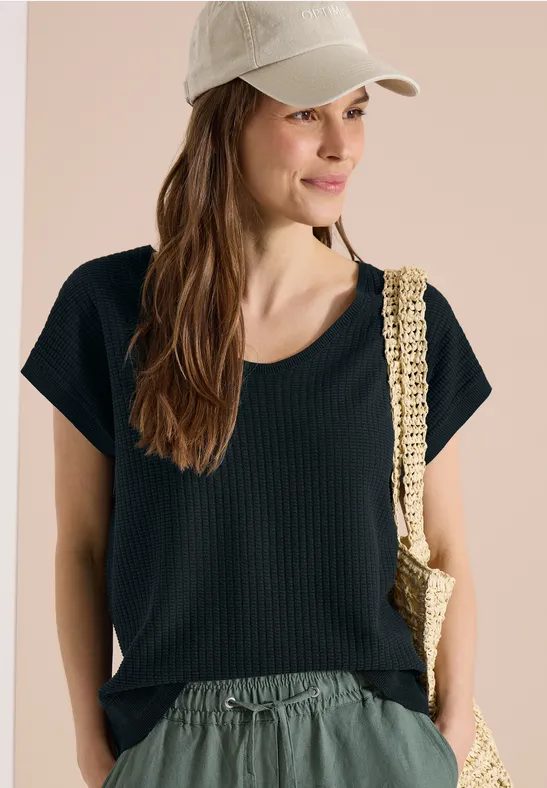 Pullover mit gerundetem V