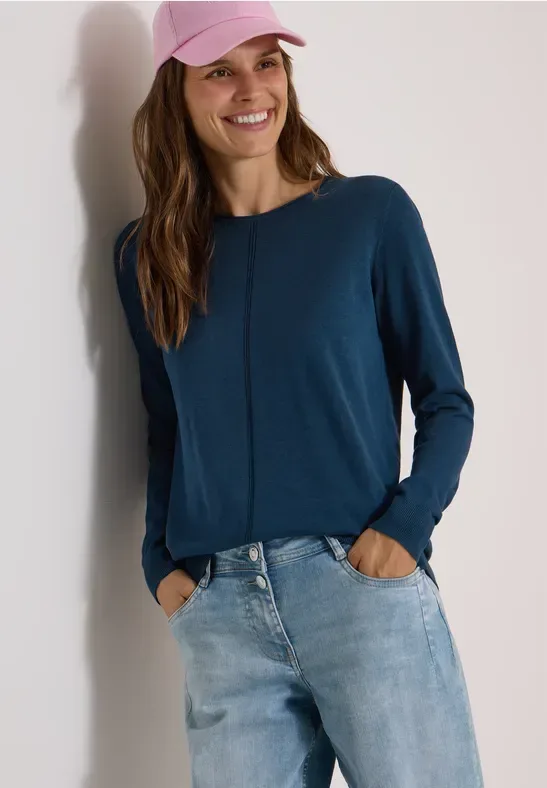 Basic Pullover mit Rundhals in Unifarbe