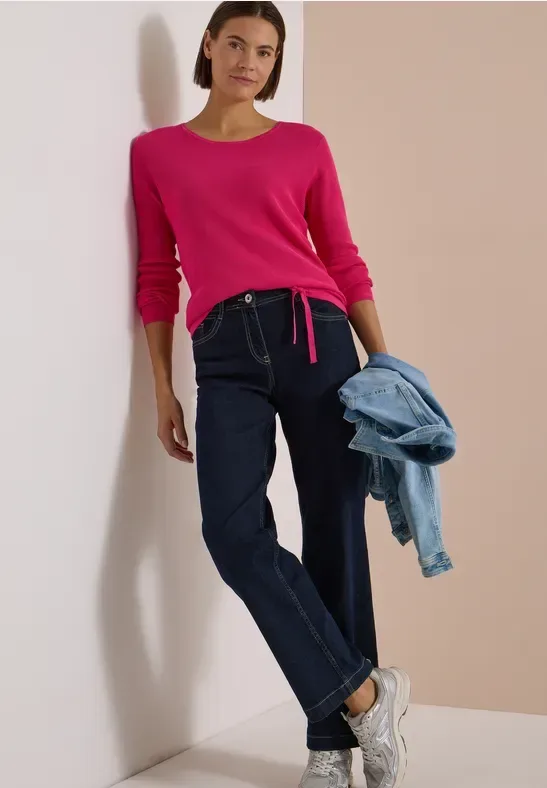 Pullover mit Rundhals und Struktur
