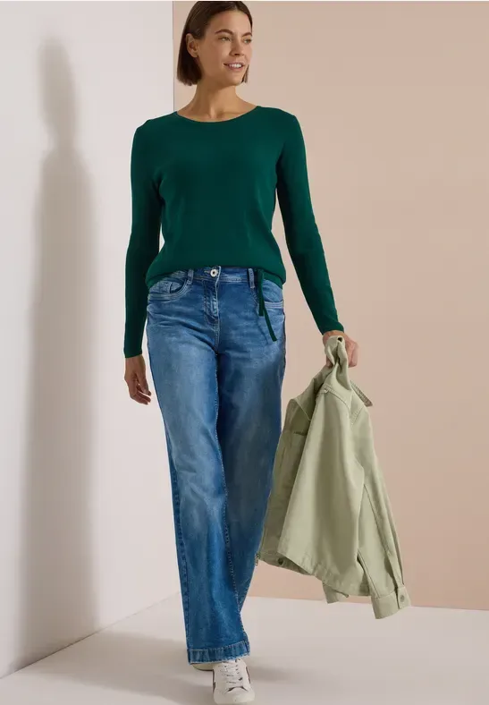 Pullover mit Rundhals und Struktur