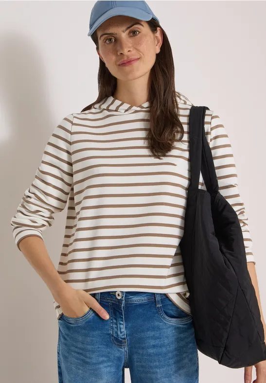 Sweatshirt mit Kapuze und Streifen