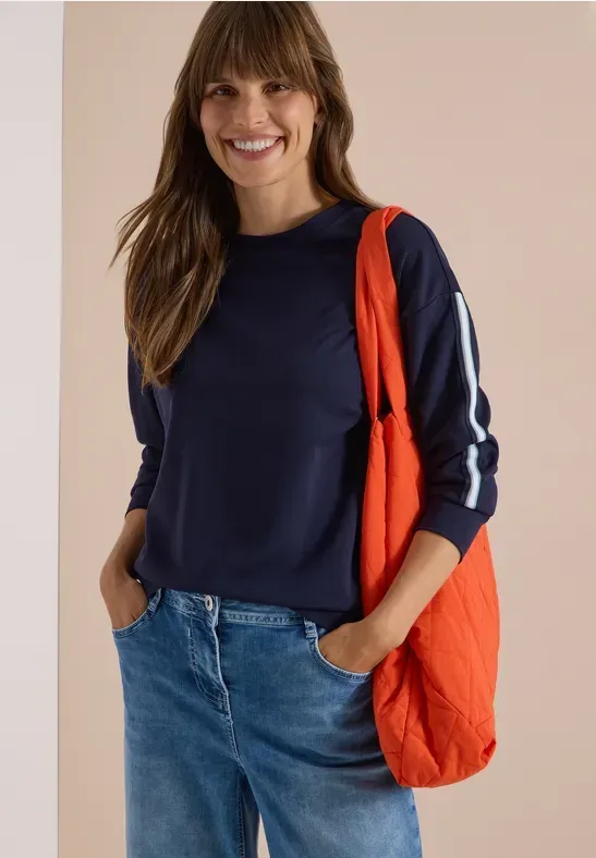 Sweatshirt mit Rundhals und Tapedetails
