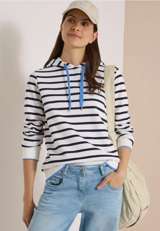 Sweatshirt mit Kapuze und Streifen