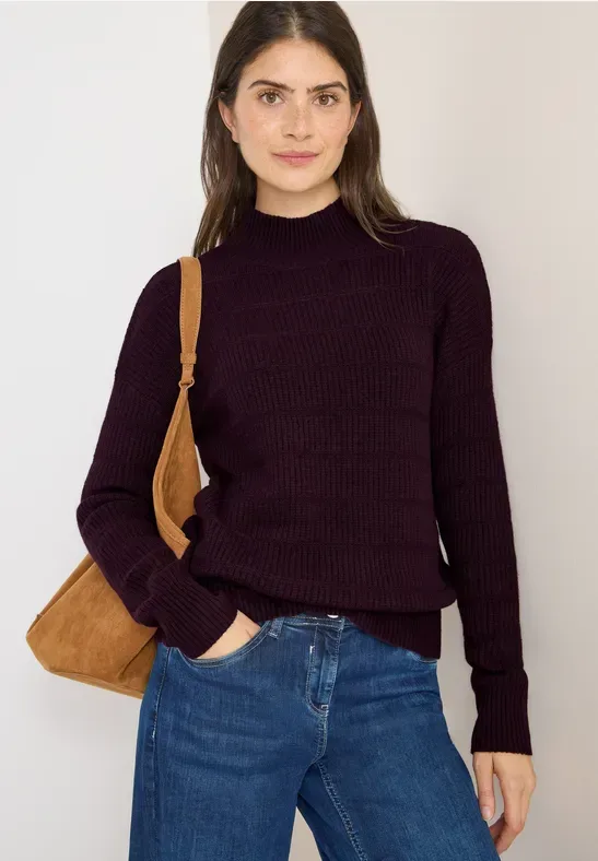 Cecil Stehkragenpullover mit Stehkragen und Loch-Design