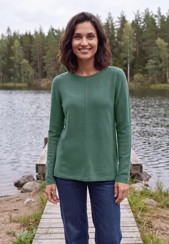 Langarm Pullover mit Rundhals und Struktur