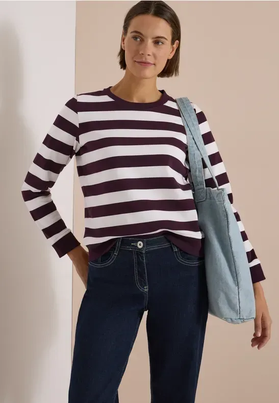 Sweatshirt mit Rundhals und Streifen