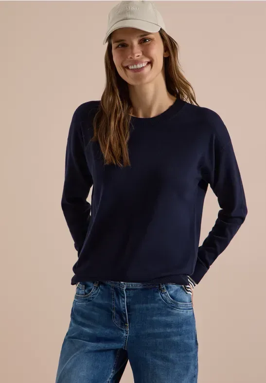 Pullover mit Rundhals und Layering-Detail