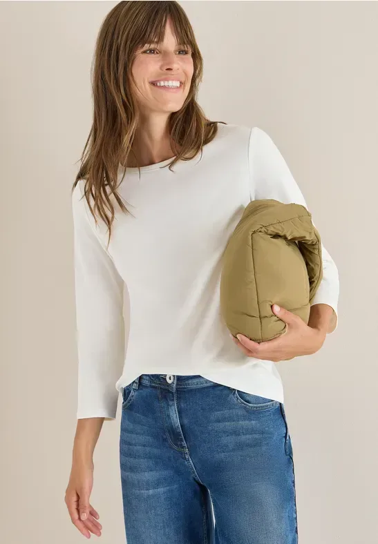 Cecil 3/4-Arm-Shirt mit U-Boot-Ausschnitt