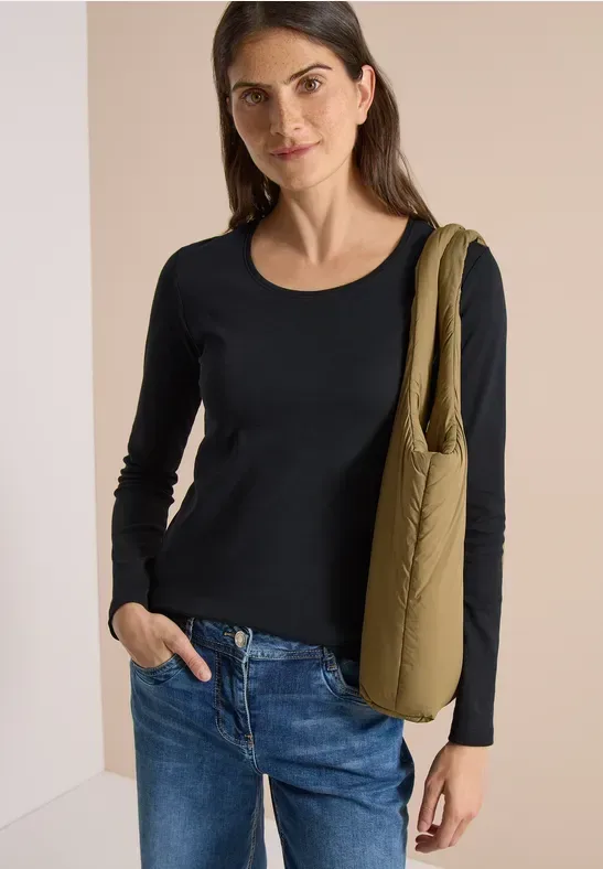Basic Langarm Shirt mit Rundhals