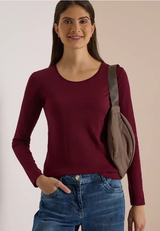 Basic Langarm Shirt mit Rundhals