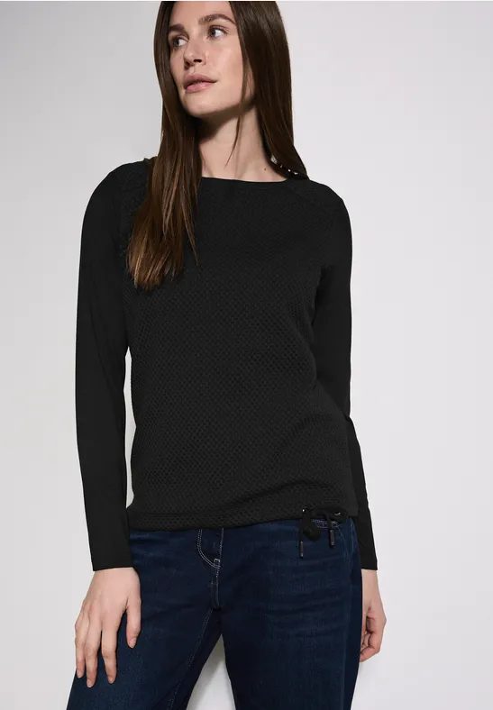 Materialmix Langarmshirt