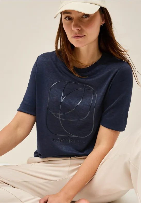 Shirt mit tonalem Print