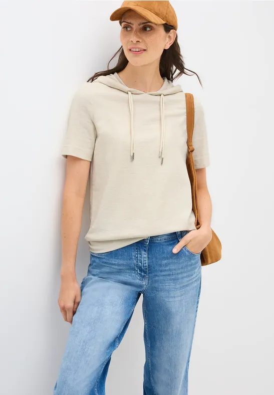 Bouclé Slub Kapuzenshirt