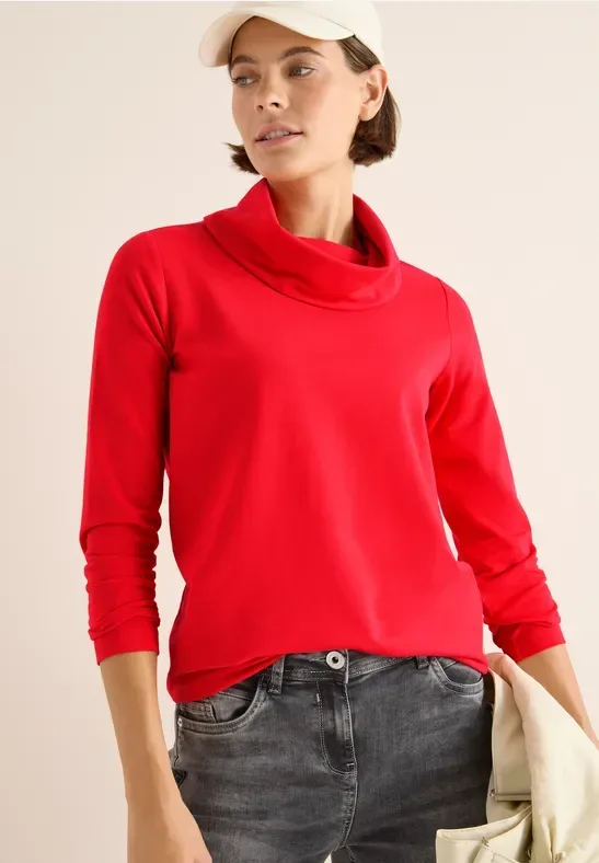 Cecil 3/4-Arm-Shirt mit grossem Kragen