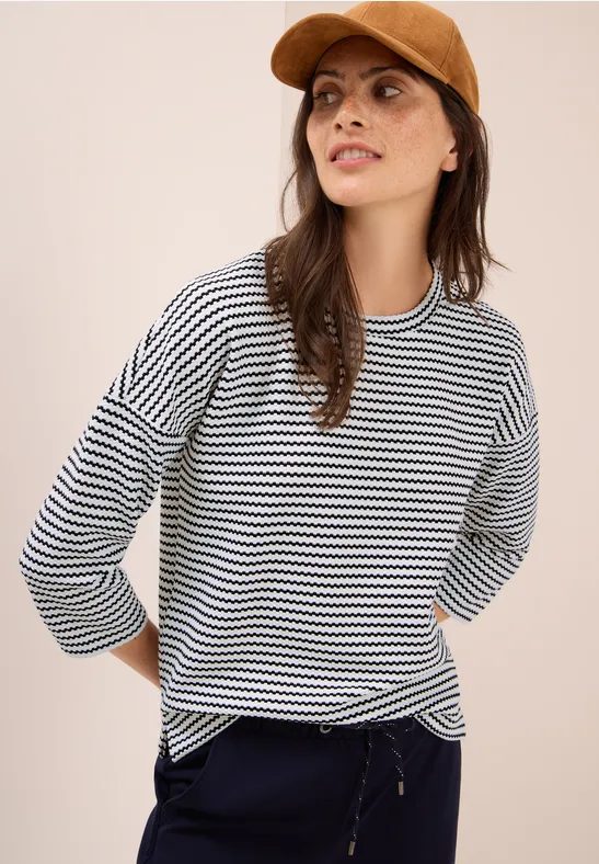 Gestreiftes Strukturshirt
