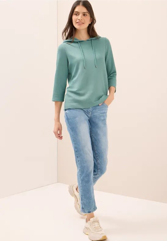 Hoodie Shirt in Rippstruktur