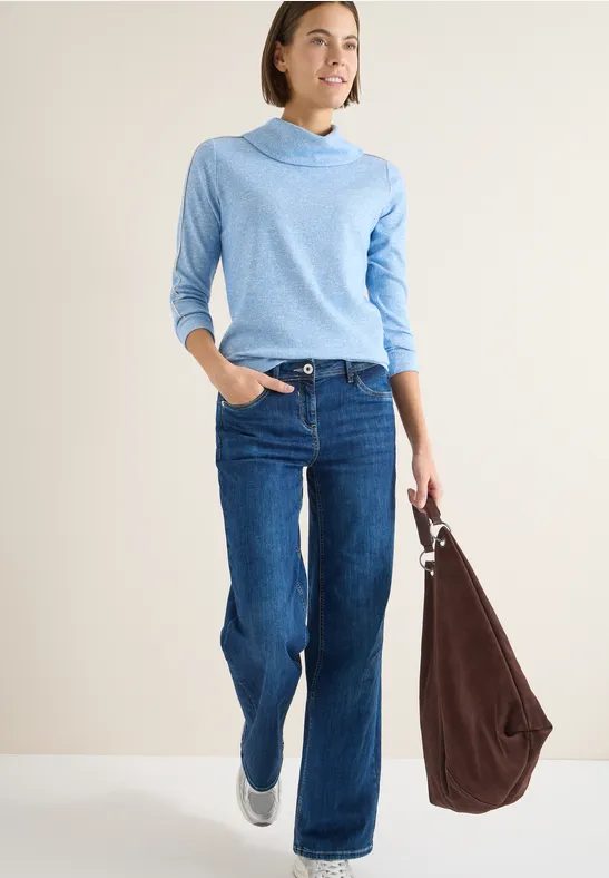 Melange Shirt mit Tape