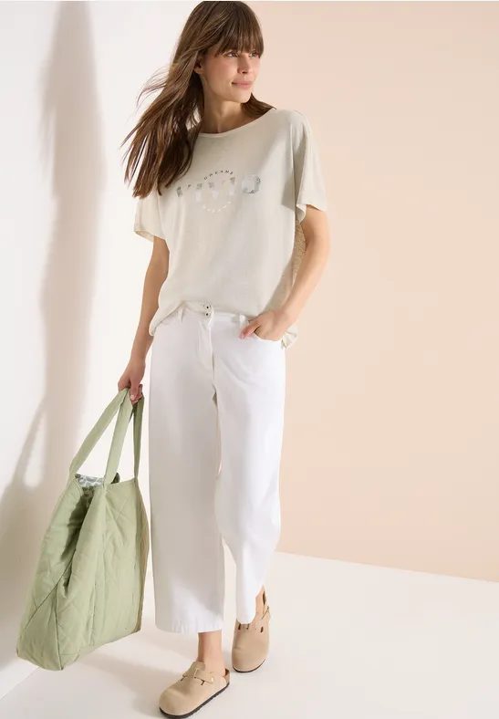 Dropped Shoulder Shirt in Leinen
