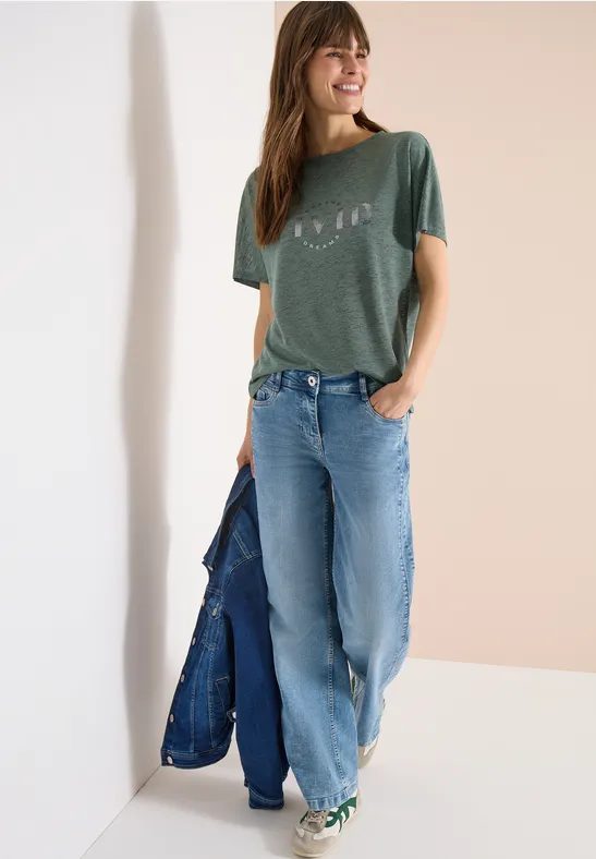 Dropped Shoulder Shirt in Leinen