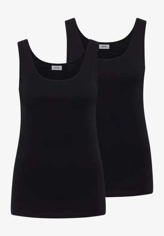 Basic Top mit Rundhals im 2er