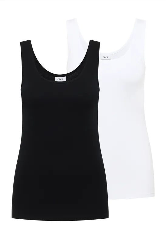 Basic Top mit Rundhals im 2er