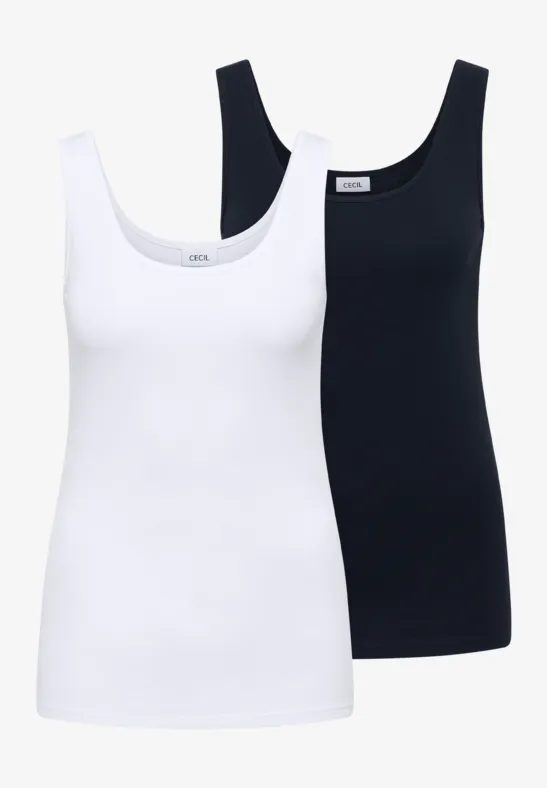 Basic Top mit Rundhals im 2er