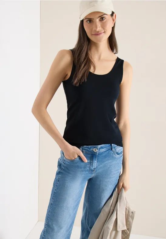 Basic Top mit Rundhals im 2er