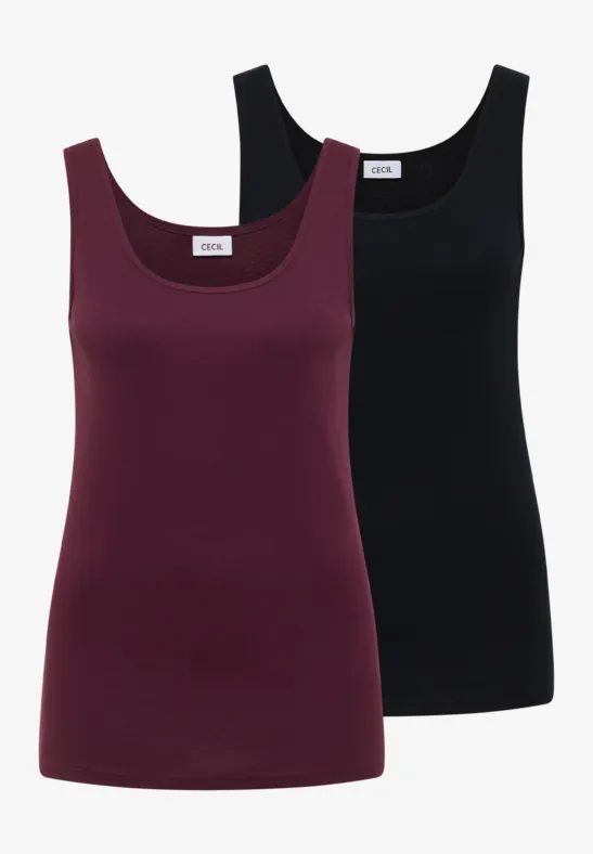 Basic Top mit Rundhals im 2er