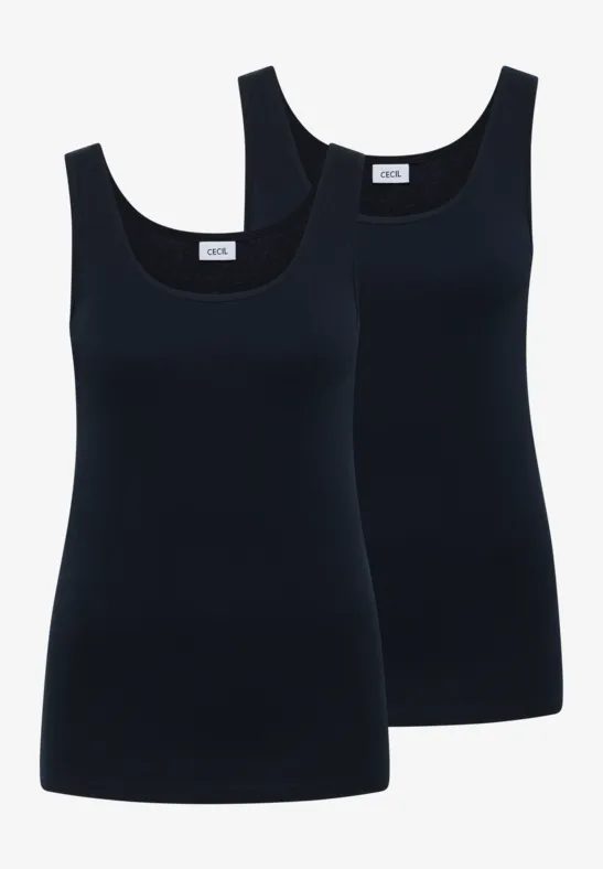 Basic Top mit Rundhals im 2er