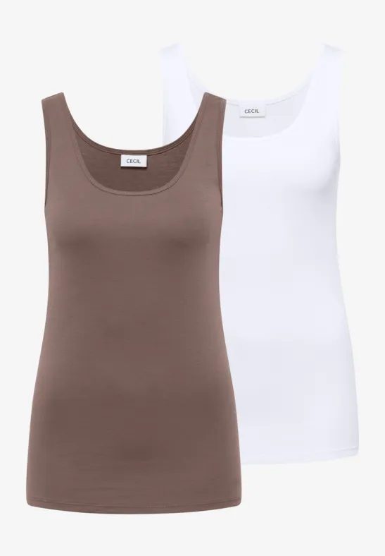 Basic Top mit Rundhals im 2er